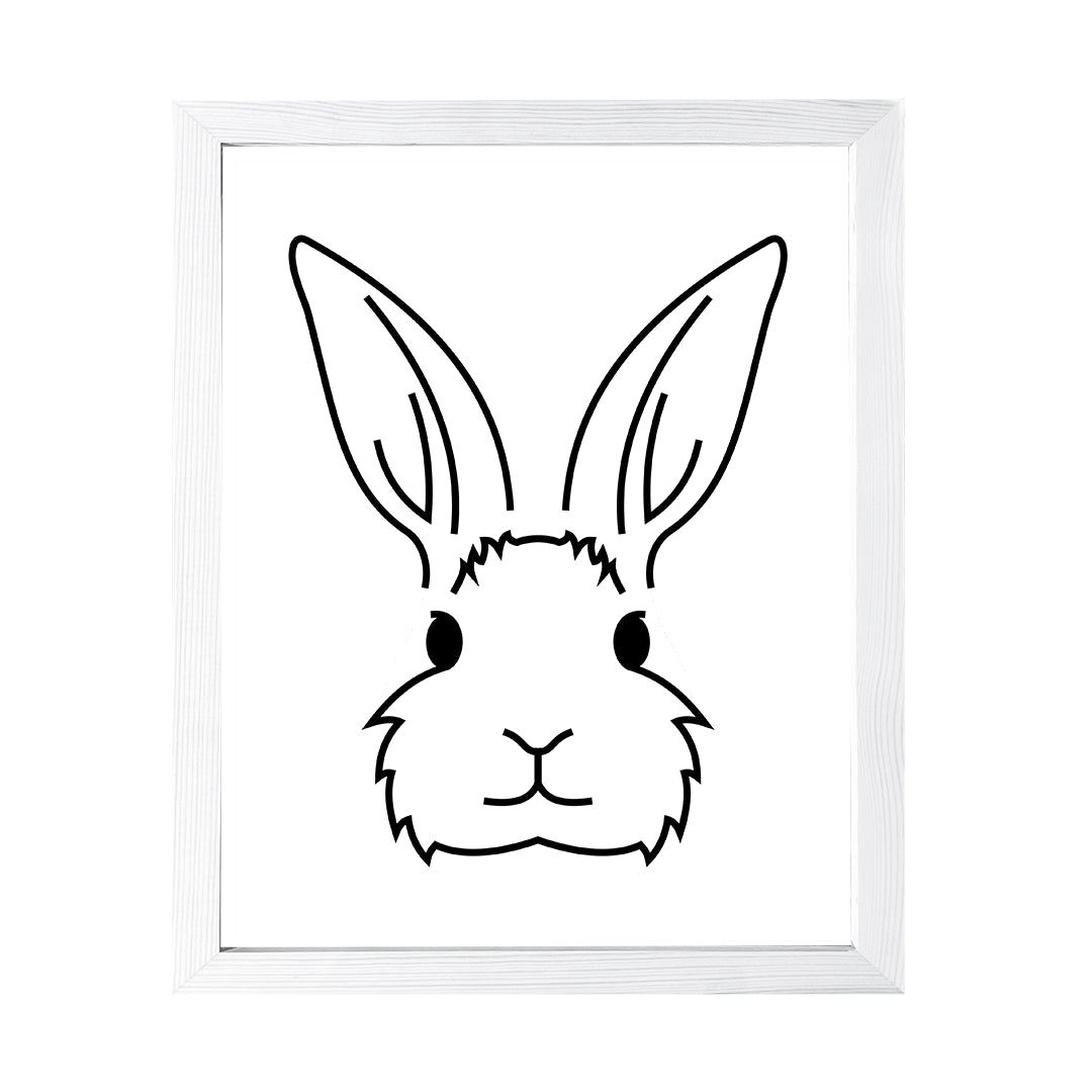 Designs ByLITA Bunny Outlined version, Wall Print Animals Art | Family Presents | Bedroom | Stylish Kindergarten Decor