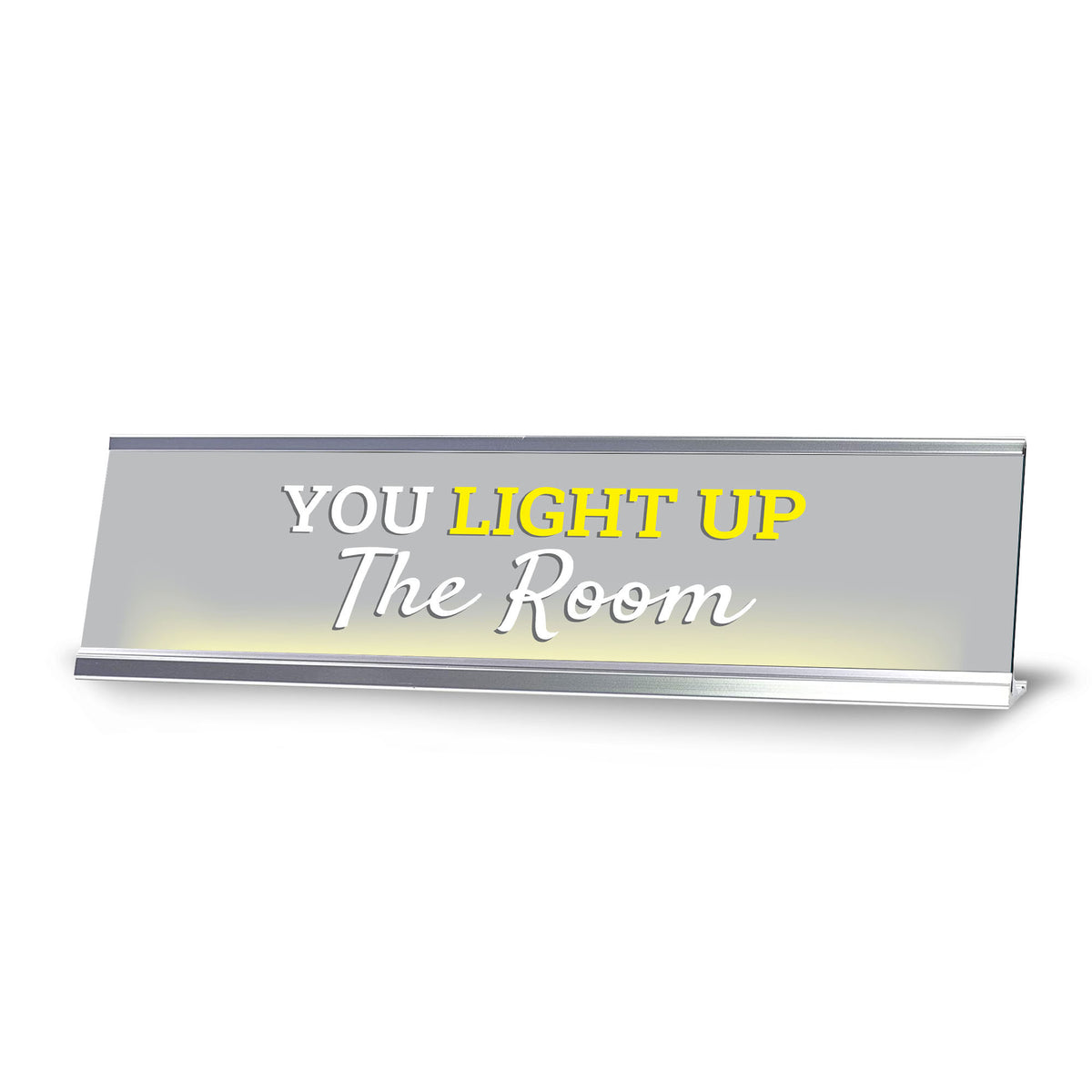 Signs ByLITA You light Up The Room, Silver Frame Desk Sign (2x8)