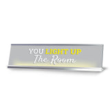 Signs ByLITA You light Up The Room, Silver Frame Desk Sign (2x8)