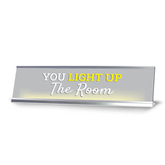 Signs ByLITA You light Up The Room, Silver Frame Desk Sign (2x8)