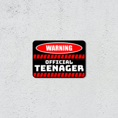 Classic Framed Plus Warning Official Teenager Wall or Door Sign | Novelty Funny Warning Signs