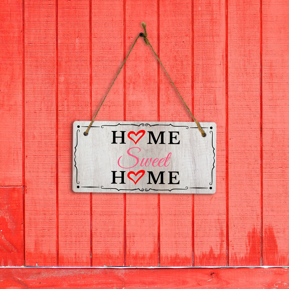 Home Sweet Home 5x10 Hanging Wall or Door Sign | Warm Welcoming Signage For Homes