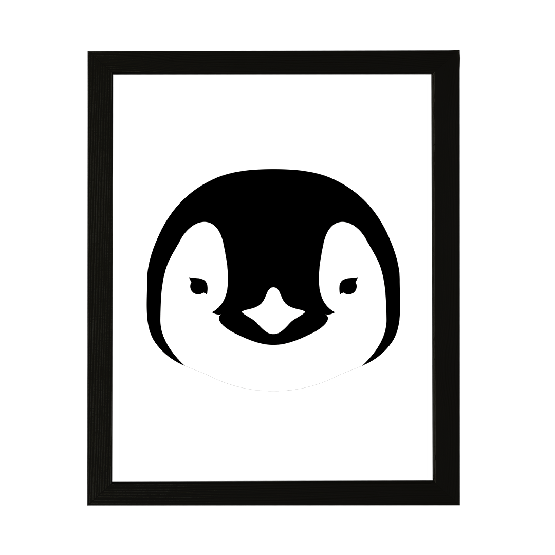 Designs ByLITA Penguin Outlined version, Wall Print Animals Art | Family Presents | Bedroom | Stylish Kindergarten Decor