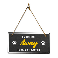 Cat Lovers Home Decor 5x10 Hanging Plus Wall or Door Sign