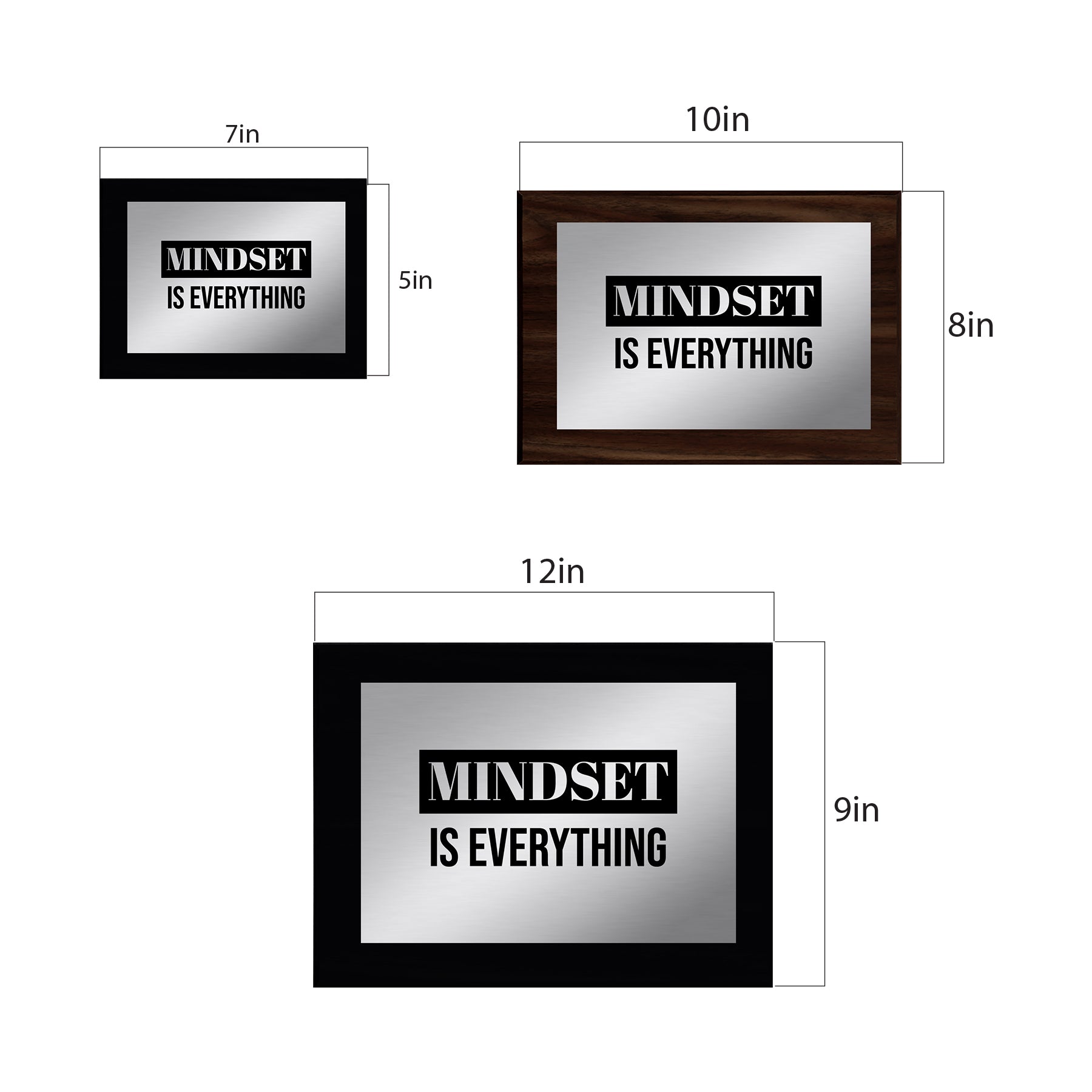 Mindset is Everything Decorative Wall Plaque | Easel Mount Option | Inspirational Affirmation Wall Art