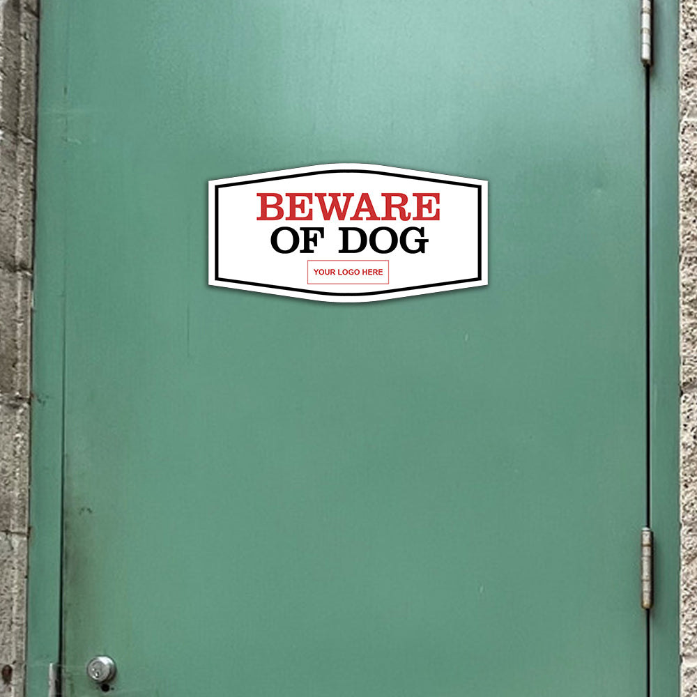 Signs ByLITA Fancy Plus | Beware of Dog Wall or Door Sign | Customizable with Your Company Logo | Durable & Easy to Install