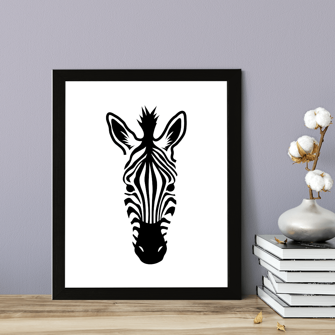 Designs ByLITA Zebra Outlined version, Wall Print Animals Art | Family Presents | Bedroom | Stylish Kindergarten Decor