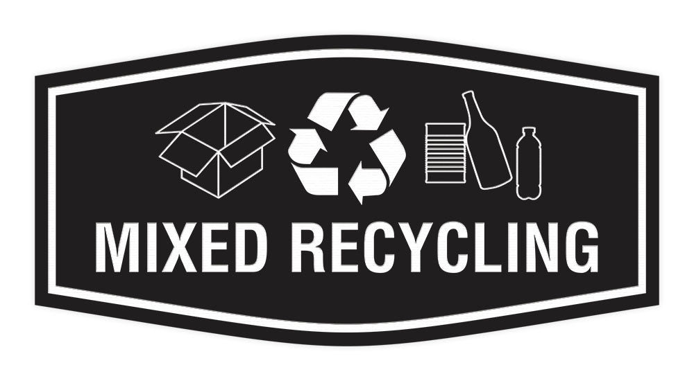 Fancy Mixed Recycling Wall or Door Sign