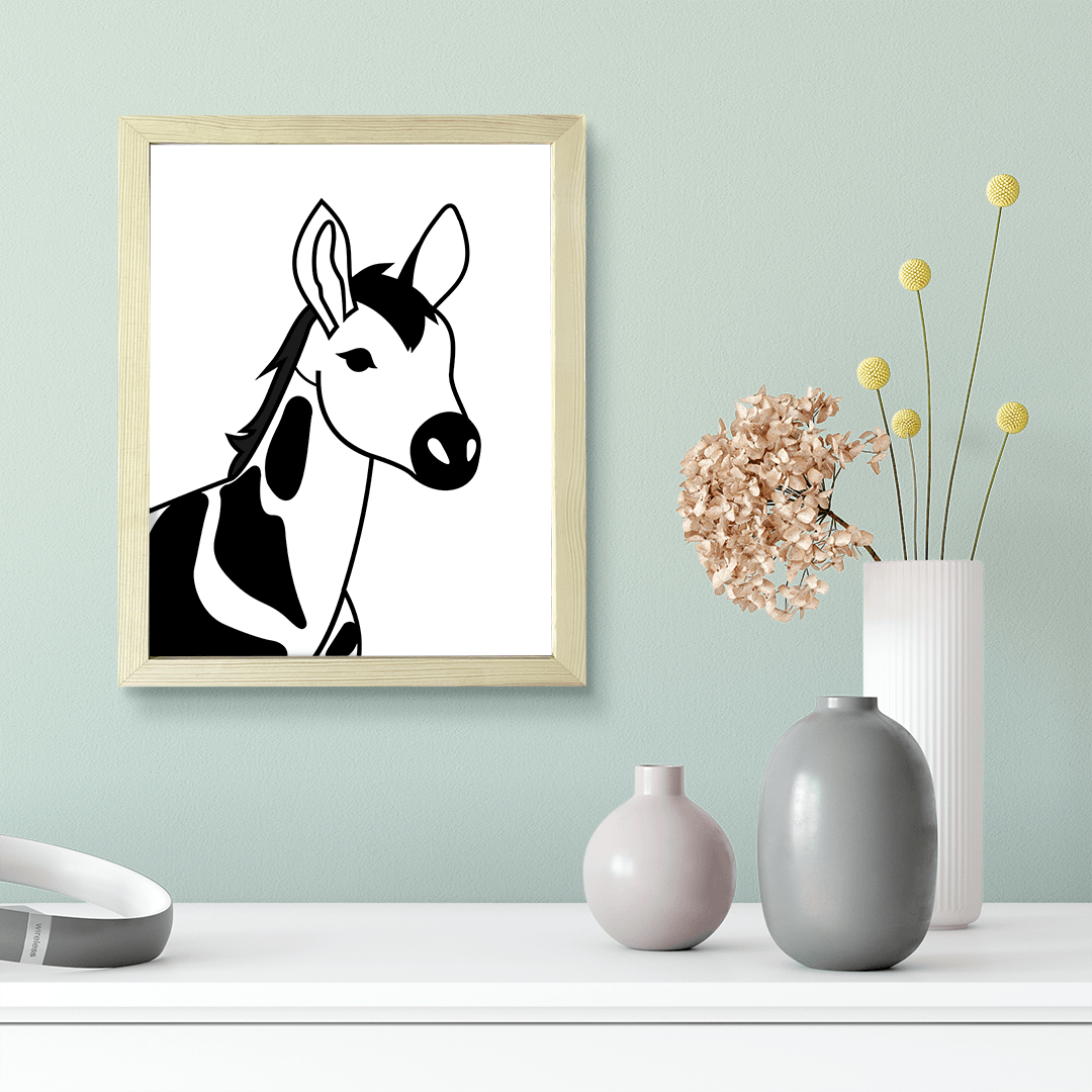 Designs ByLITA Okapi Outlined version, Wall Print Animals Art | Family Presents | Bedroom | Stylish Kindergarten Decor