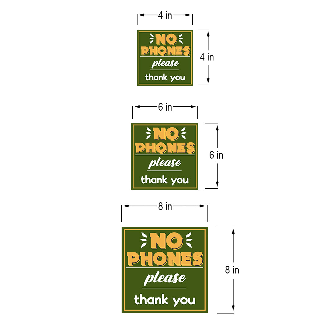Square Plus No Phones Please Thank You Wall or Door Sign | Public Spaces Signage
