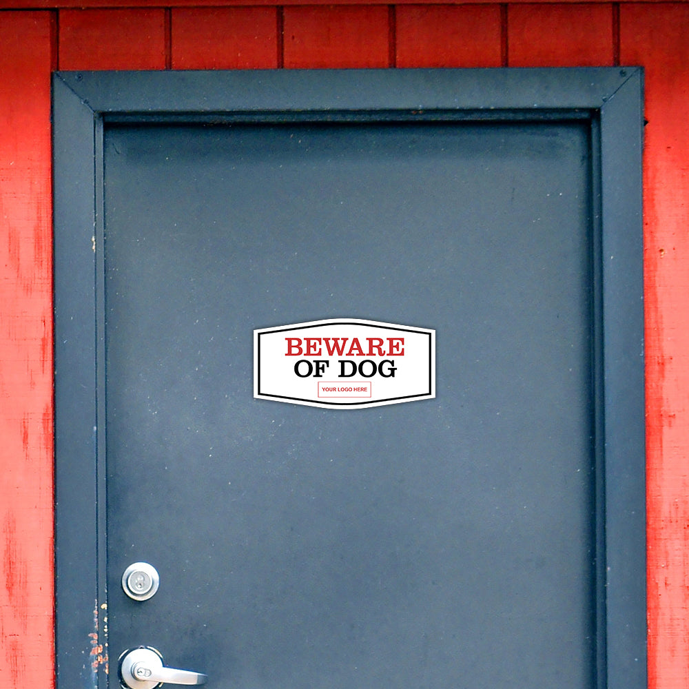 Signs ByLITA Fancy Plus | Beware of Dog Wall or Door Sign | Customizable with Your Company Logo | Durable & Easy to Install