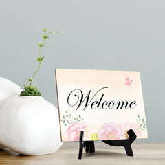 Welcome Table Sign with Easel Stand, 6" x 8"