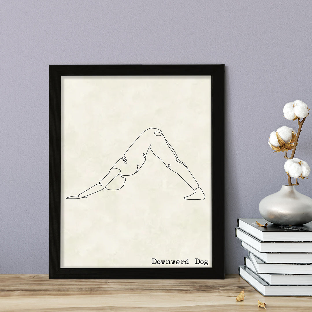 Downward Dog, FRAMED Print Yoga Wall Art