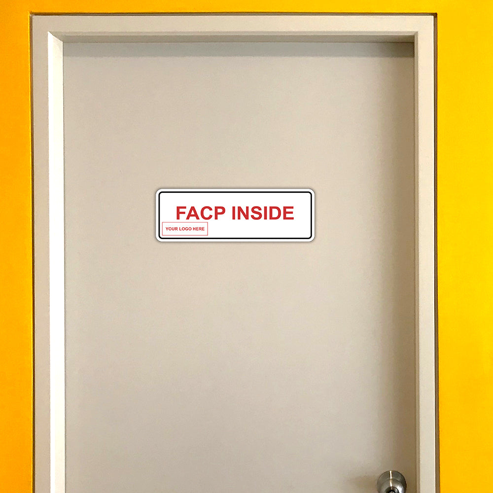 Signs ByLITA Standard Plus | FACP Inside Wall or Door Sign | Customizable with Your Company Logo | Durable & Easy to Install
