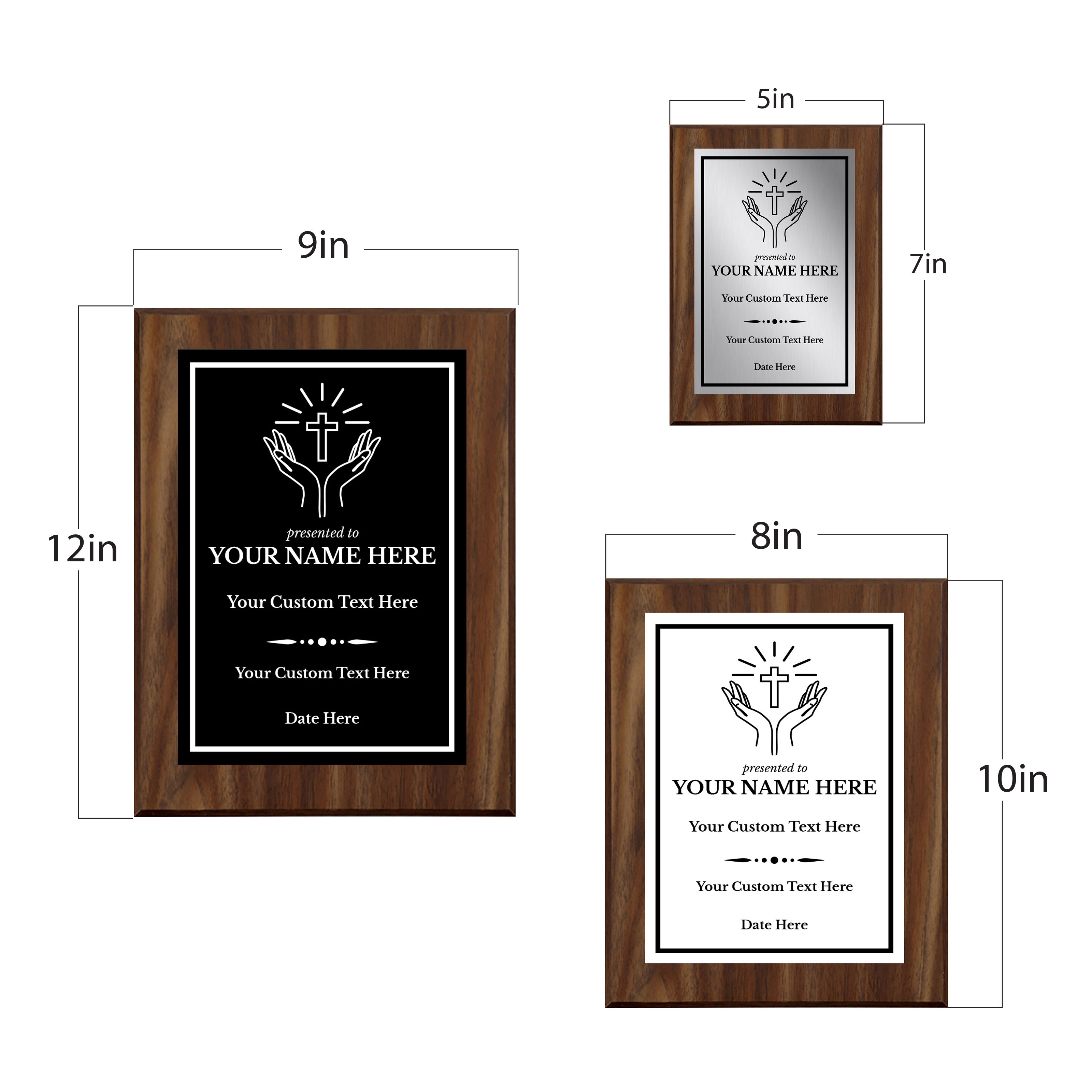 Church and Religion Theme Customizable Award Plaque |Easel Mount Option | Recognition of Achievement and Service Personalizable Plaques