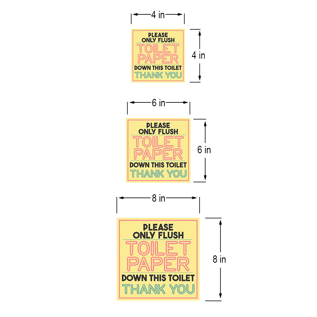 Square Plus Please Only Flush Toilet Paper Down This Toilet Thank You Wall or Door Sign | Public Restrooms Signage