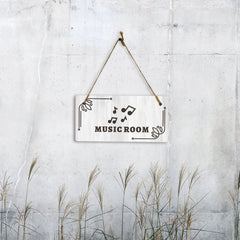 Music Room 5x10 Hanging Plus Wall or Door Sign | Religious Rustic Wood Sign