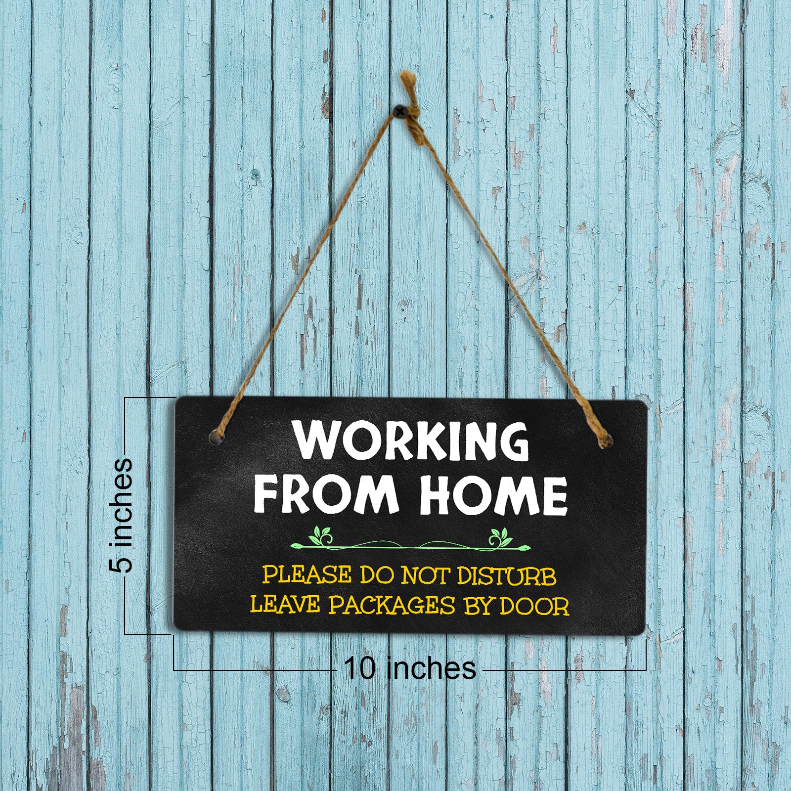 Working From Home Please Do Not Disturb Leave Packages By Door 5x10 Hanging Plus Wall or Door Sign | Outdoor Delivery Notice