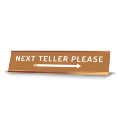 Next Teller Please (Right Arrow) 2 x 10" Desk Sign | Office & Shops