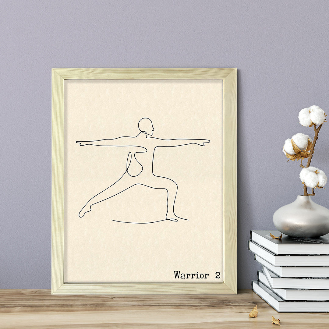 Warrior 2, FRAMED Print Yoga Wall Art