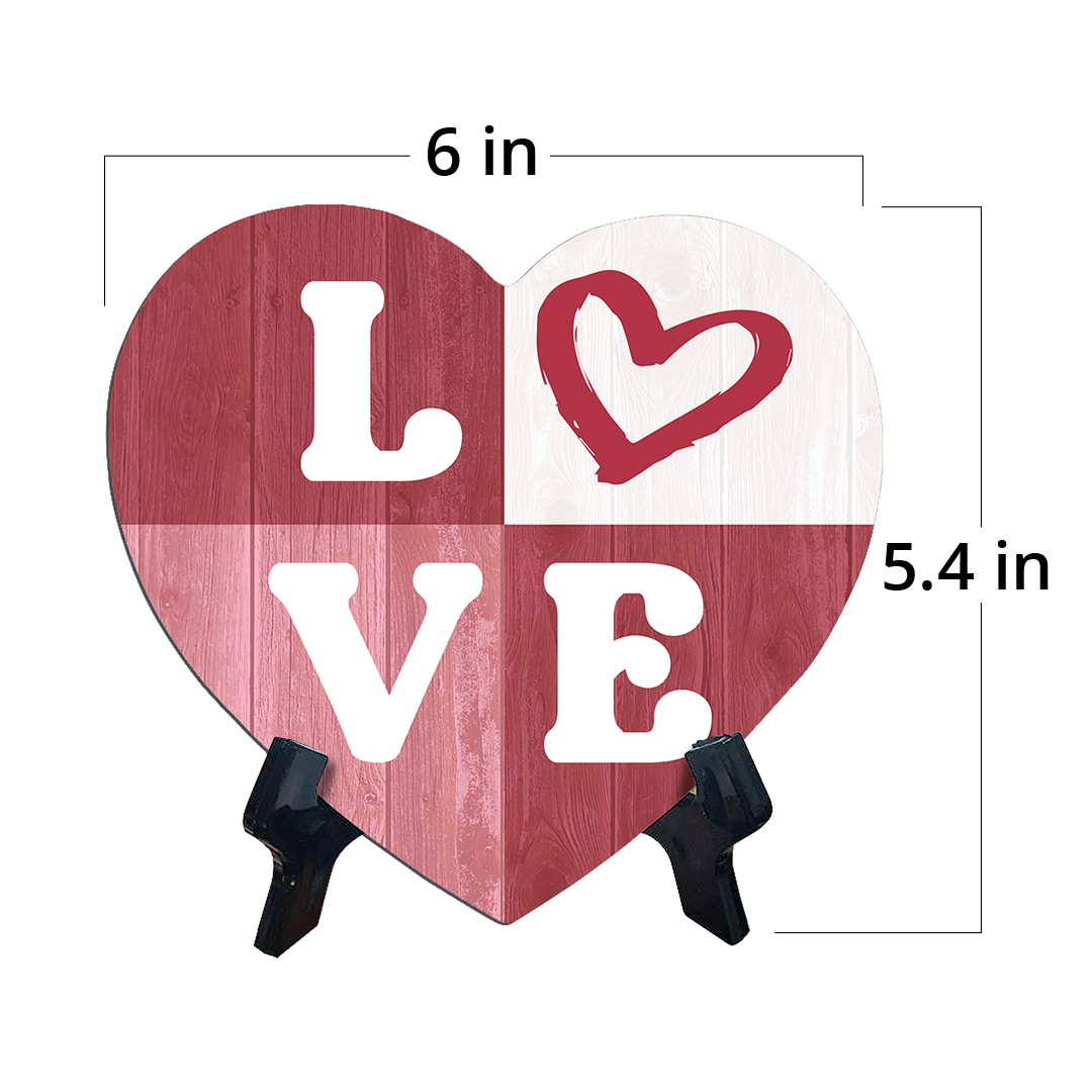 Loving Anniversary Heart Table Sign with Acrylic Stand Premium Sublimated Hardboard | Elegant Design