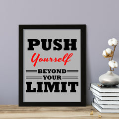 Signs ByLITA Push Yourself Beyond Your Limit, Framed Print Inspirational - Wall Art Collection - Elevate Your Space with Timeless Beauty and Inspiring Designs Wall Art