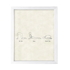 Cat Cow, Cobra, Child's Pose Yoga Pose, FRAMED Print Yoga Wall Art