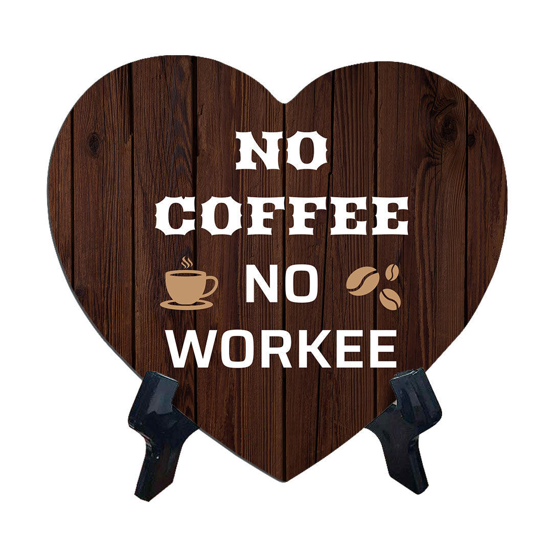 Home & Office Desk Decor Heart Table Sign with Acrylic Stand (6x5“)