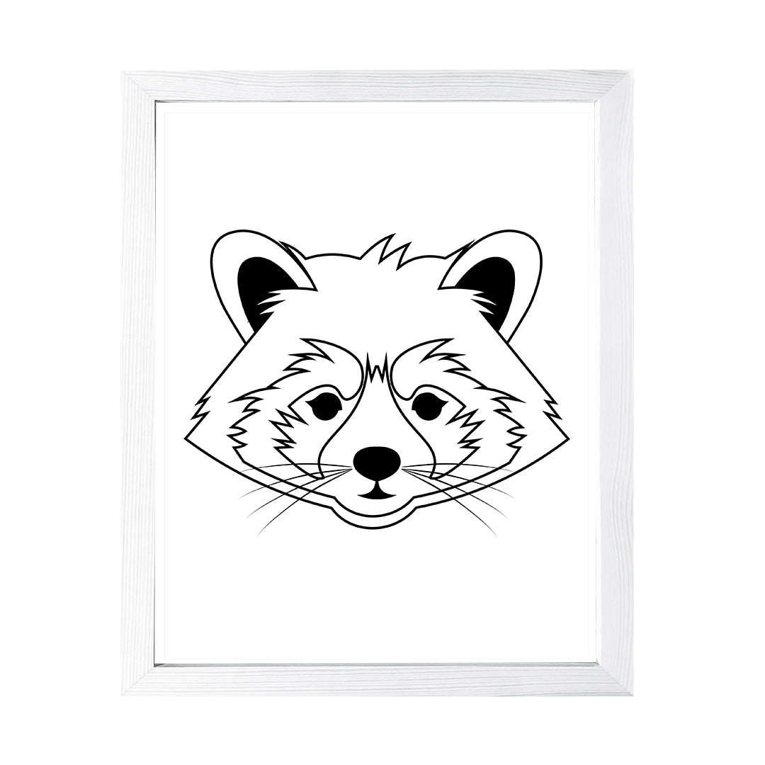 Designs ByLITA Red Panda Outlined version, Wall Print Animals Art | Family Presents | Bedroom | Stylish Kindergarten Decor