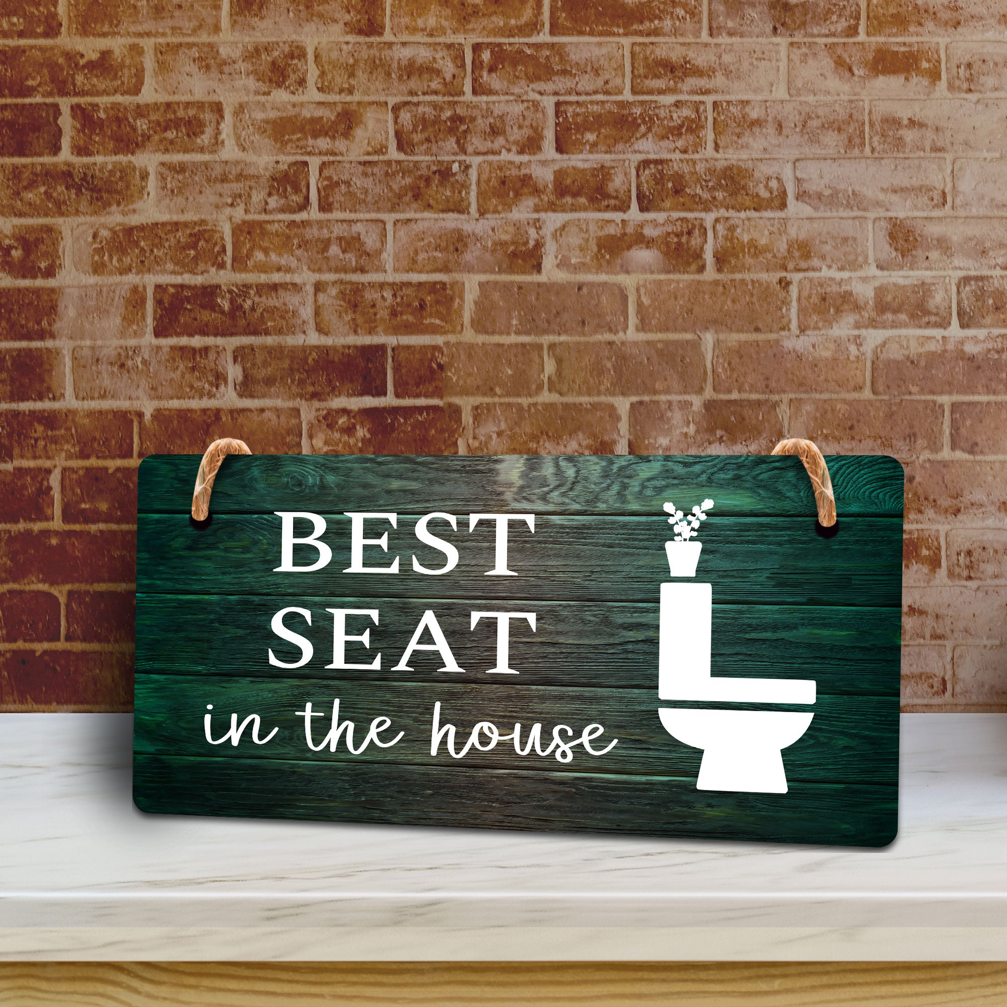 Best Seat In The House 5x10 Hanging Plus Wall or Door Sign | Funny & Positive Home Decor