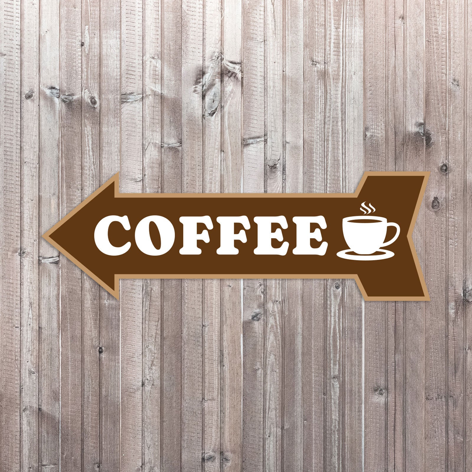 Arrow Shape Coffee 12x4" Wall or Door Sign | Funny Home Decor | Shop Décor