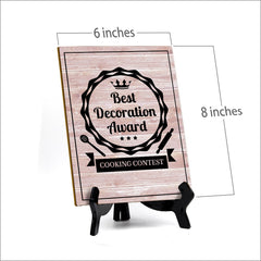 Signs ByLITA Best Decoration Award Cooking Contest, Table Sign with Acrylic Stand (6 x 8“)