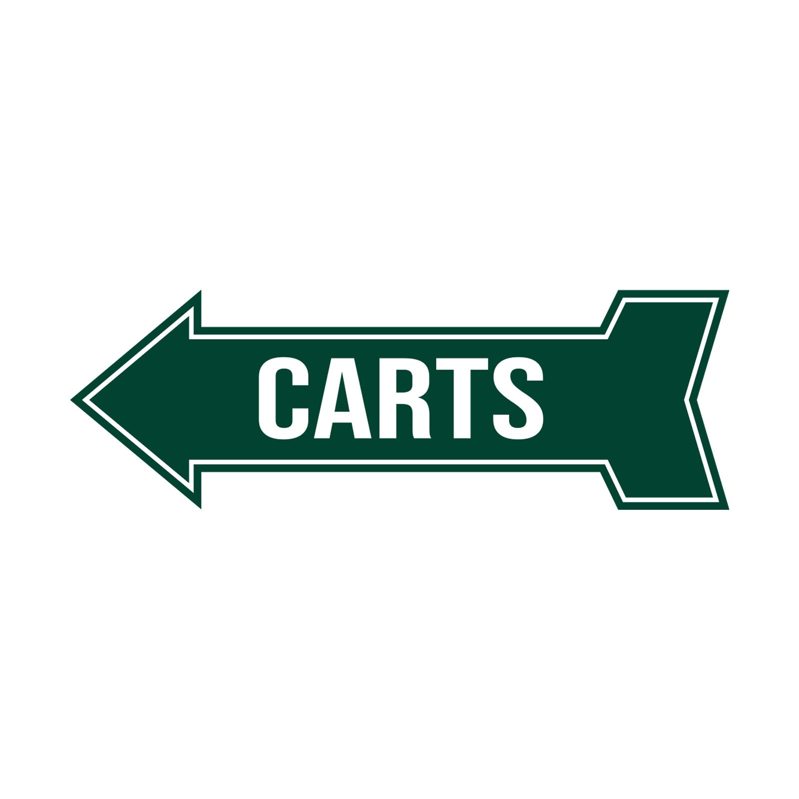 Arrow Shape Carts 12x4" Wall or Door Sign | Golf Signage