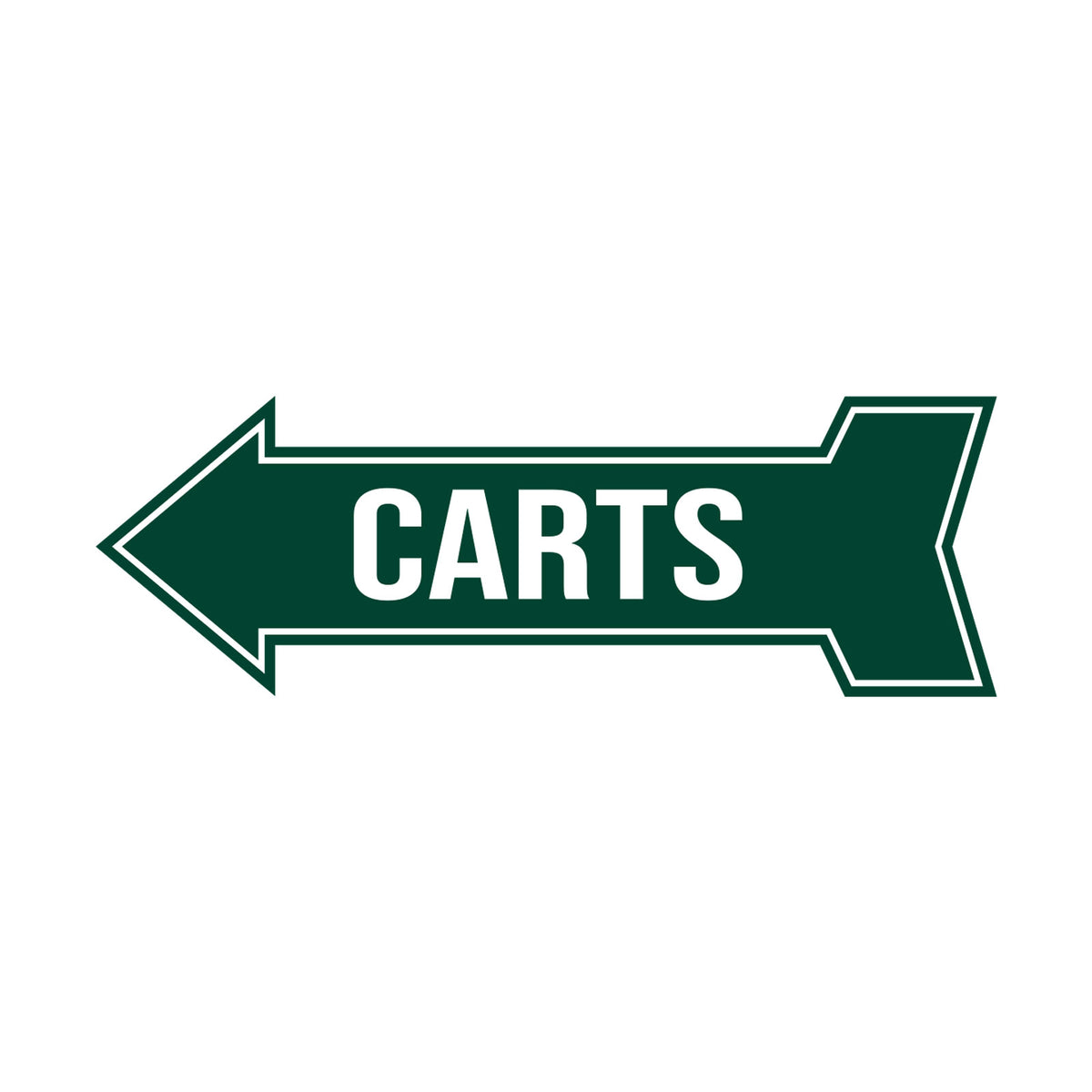 Arrow Shape Carts 12x4" Wall or Door Sign | Golf Signage