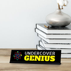 Signs ByLITA Undercover Genius Black Frame Desk Sign (2x8")