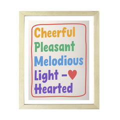 Designs ByLITA Cheerful Pleasant Melodious Light-Hearted, Wall Print Art | Funky Home Decor