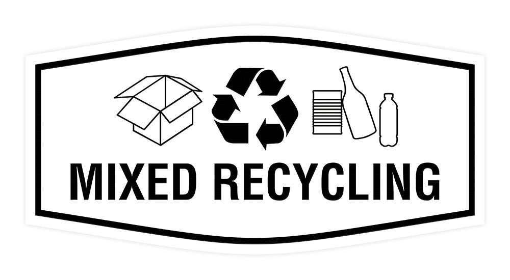 Fancy Mixed Recycling Wall or Door Sign