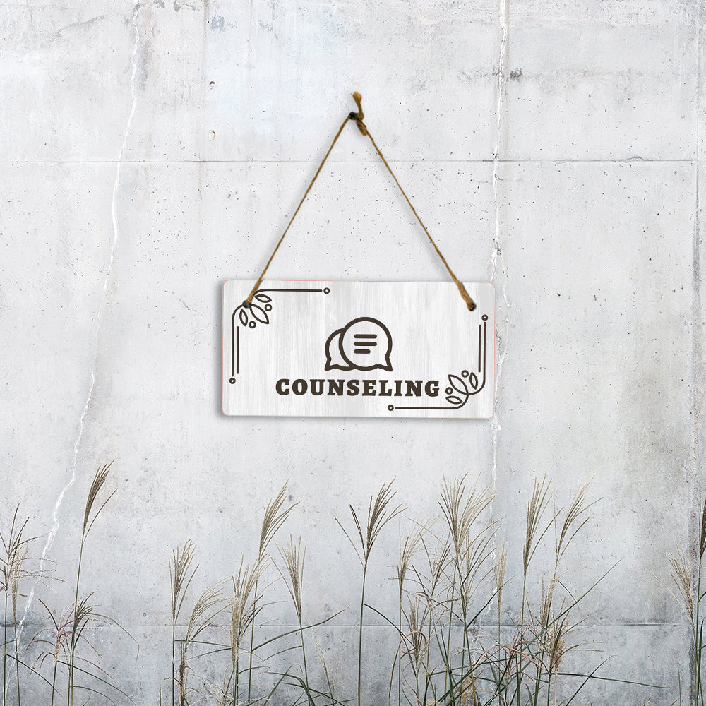 Counseling Room 5x10 Hanging Plus Wall or Door Sign | Religious Rustic Wood Sign