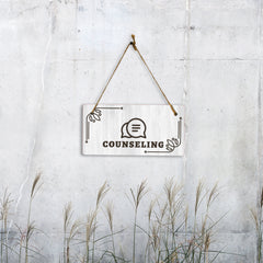 Counseling Room 5x10 Hanging Plus Wall or Door Sign | Religious Rustic Wood Sign