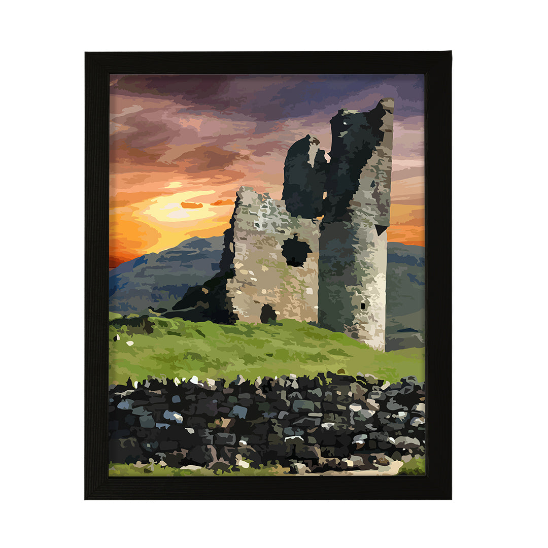 Designs ByLITA Crumbling Castle Sunset, Wall Print Art | Old Masterpieces | Stylish Modern Decoration For The Home and Office