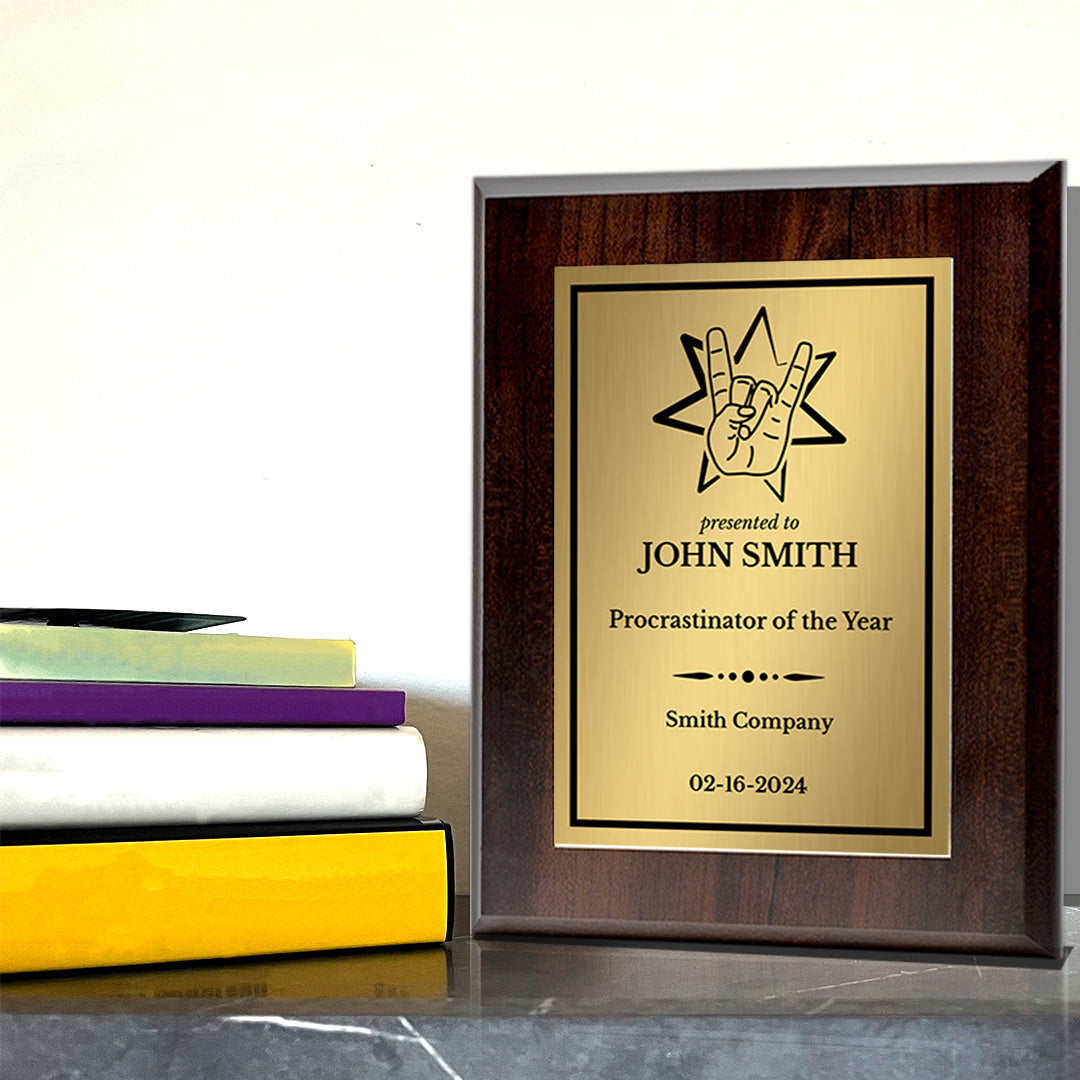 Rock and Roll Novelty Funny Customizable Award Plaque |Easel Mount Option | Funny Parody Achievement Personalizable Plaques