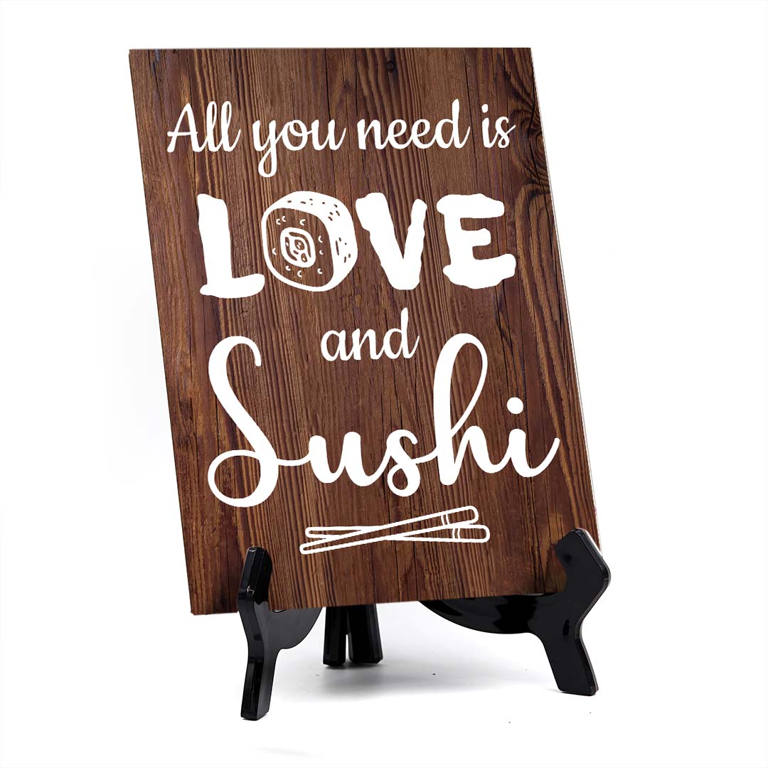 Decoration For Sushi Lovers Table Sign with Acrylic Stand (6x8“)