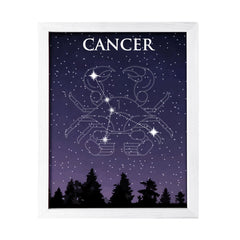 Designs ByLITA Cancer Zodiac Sign Night Sky, Wall Print Art | Home and Office Decor | Astrology Star Sign Bedroom Decoration | Perfect Gift