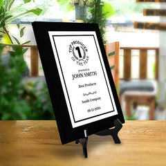 Top Producer of the Year Customizable Black Frame Award Plaque | Easel Mount Option | Achievement and Recognition Personalizable Plaques