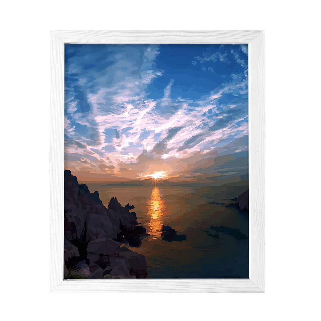 Designs ByLITA Clifftop Sunset Bliss, Wall Print Art | Old Masterpieces | Stylish Modern Decoration For The Home and Office