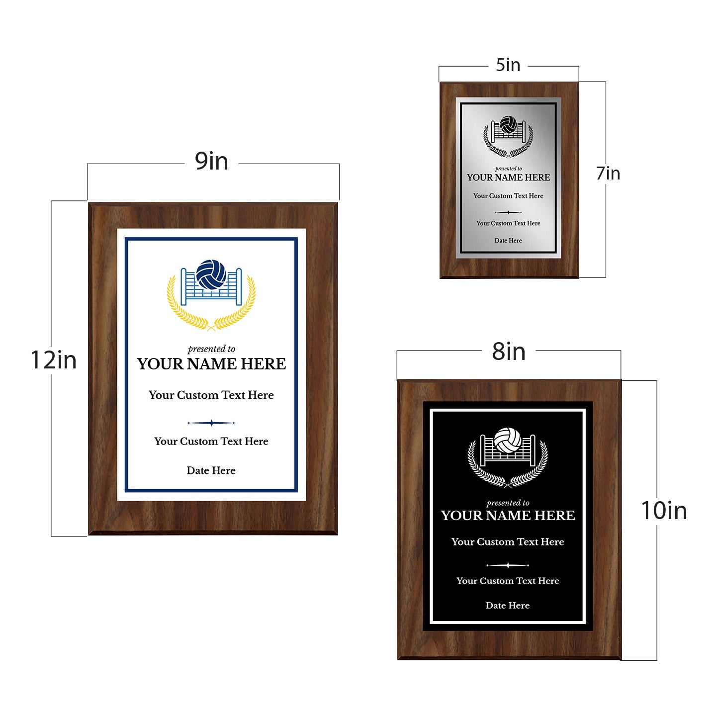 Volleyball Customizable Wooden Award Plaque | Easel Mount Option | Achievement and Recognition Personalizable Plaques