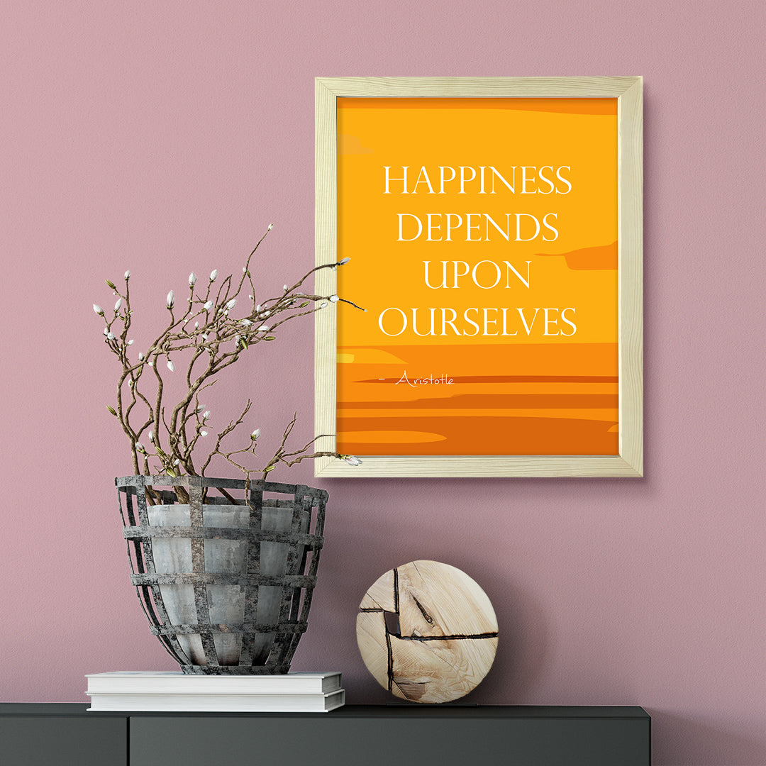 Designs ByLITA Happiness depends upon ourselves - Aristotle, Inspirational Wall Art