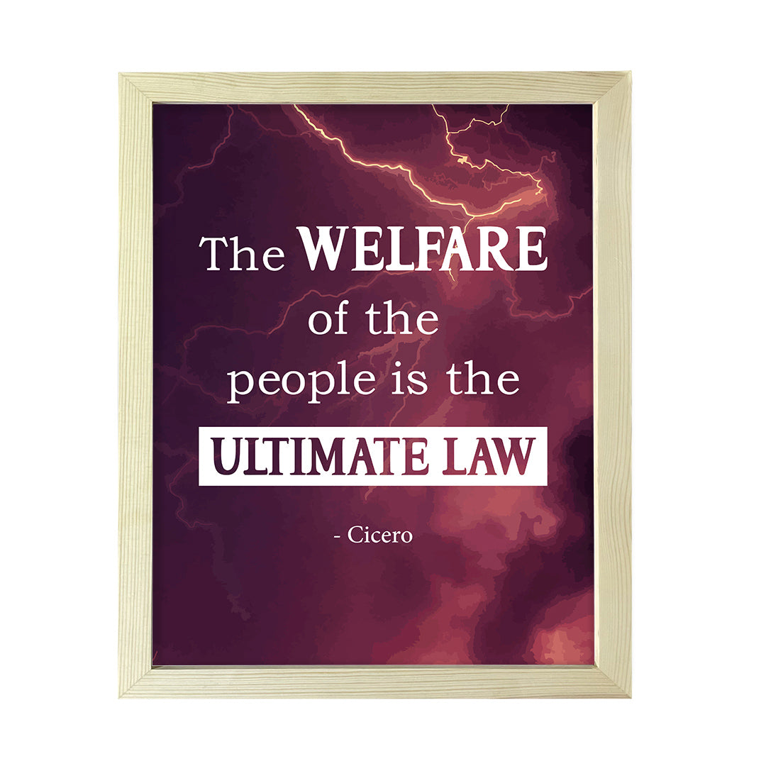 Designs ByLITA The Welfare of the People is The Ultimate law - Cicero, FRAMED Print Inspirational Wall Art