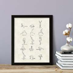 Yoga Poster, FRAMED Print Yoga Wall Art