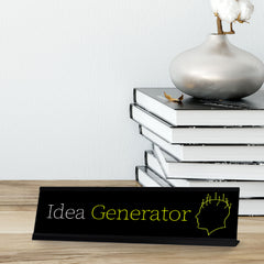Idea Generator, Chips Black Frame, Desk Sign (2x8”)